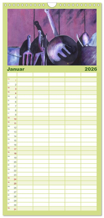 Garten Aquarelle (CALVENDO Familienplaner 2026)