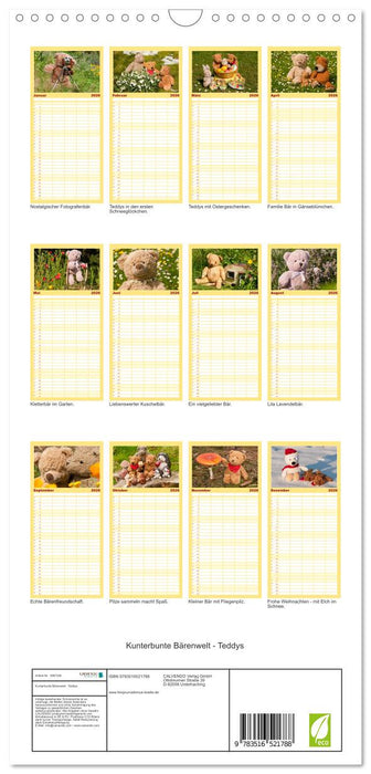 Kunterbunte Bärenwelt - Teddys (CALVENDO Familienplaner 2026)