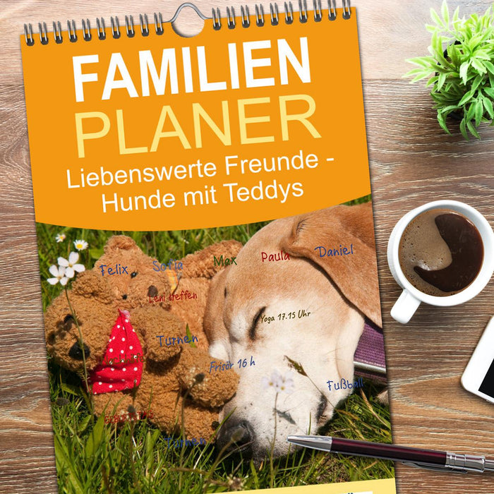 Liebenswerte Freunde - Hunde mit Teddys (CALVENDO Familienplaner 2026)