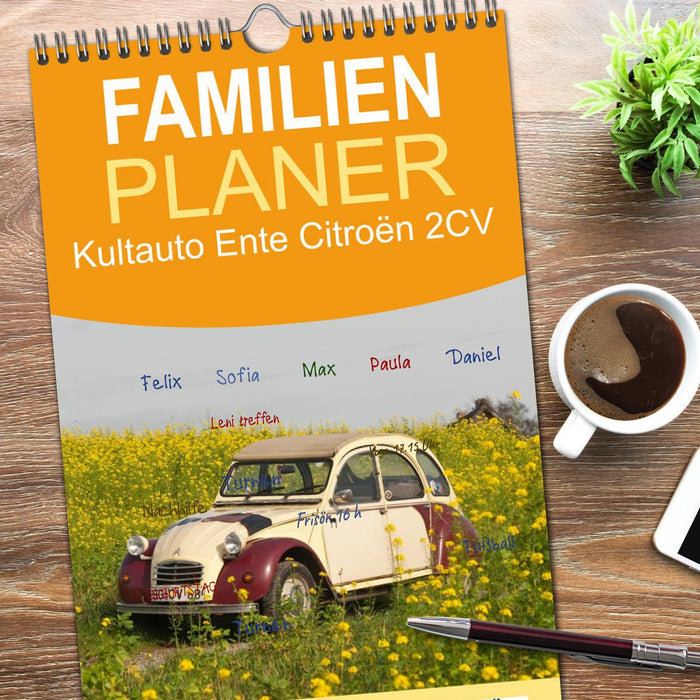 Kultauto Ente Citroën 2CV (CALVENDO Familienplaner 2026)