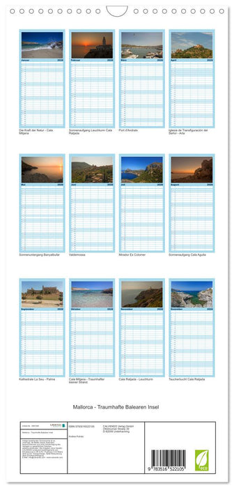 Mallorca - Traumhafte Balearen Insel (CALVENDO Familienplaner 2026)