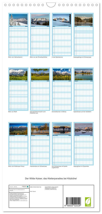 Der Wilde Kaiser, das Kletterparadies bei Kitzbühel (CALVENDO Familienplaner 2026)