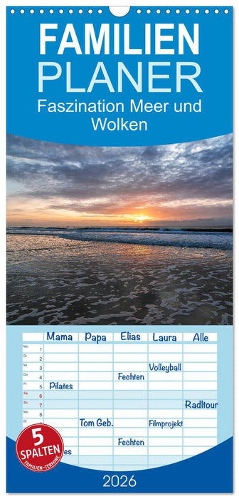 Faszination Meer und Wolken (CALVENDO Familienplaner 2026)