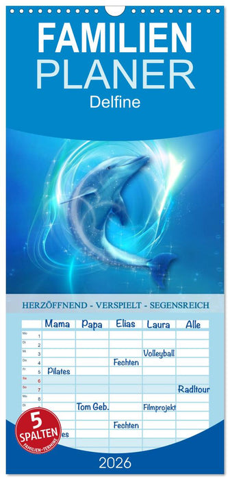 Delfine - Kalender (CALVENDO Familienplaner 2026)