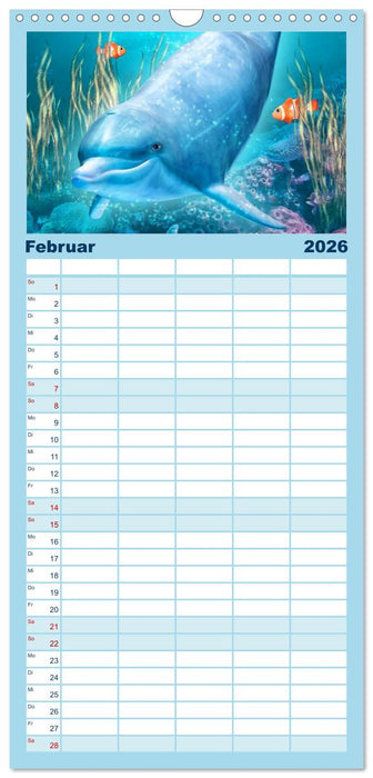 Delfine - Kalender (CALVENDO Familienplaner 2026)
