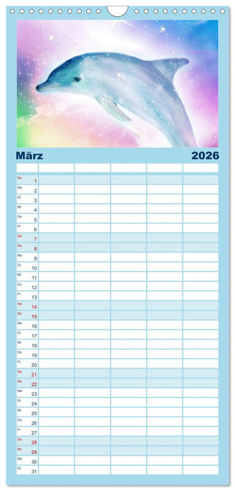Delfine - Kalender (CALVENDO Familienplaner 2026)