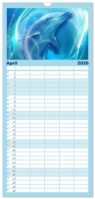 Delfine - Kalender (CALVENDO Familienplaner 2026)