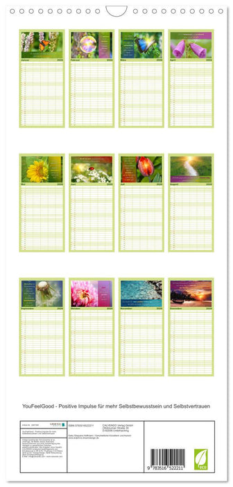 YouFeelGood - Positive Impulse für mehr Selbstbewusstsein und Selbstvertrauen (CALVENDO Familienplaner 2026)