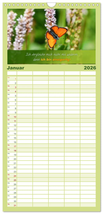 YouFeelGood - Positive Impulse für mehr Selbstbewusstsein und Selbstvertrauen (CALVENDO Familienplaner 2026)