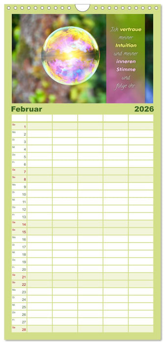 YouFeelGood - Positive Impulse für mehr Selbstbewusstsein und Selbstvertrauen (CALVENDO Familienplaner 2026)