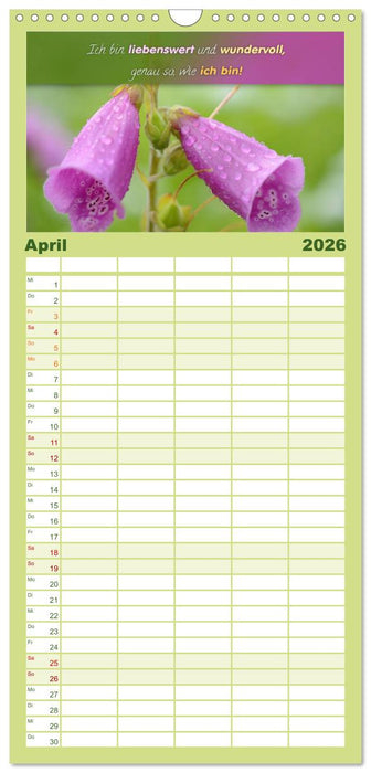 YouFeelGood - Positive Impulse für mehr Selbstbewusstsein und Selbstvertrauen (CALVENDO Familienplaner 2026)