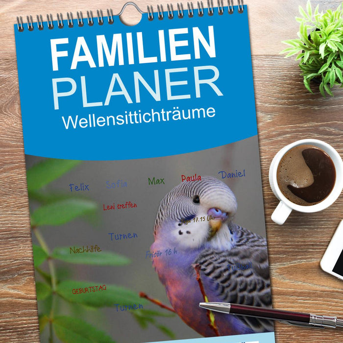 Wellensittichträume - Der neue Wellensittich-Naturkalender (CALVENDO Familienplaner 2026)