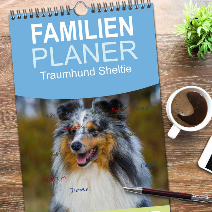 Traumhund Sheltie (CALVENDO Familienplaner 2026)