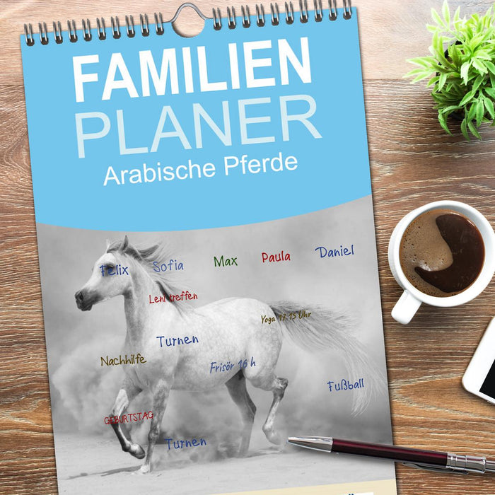 Arabische Pferde (CALVENDO Familienplaner 2026)