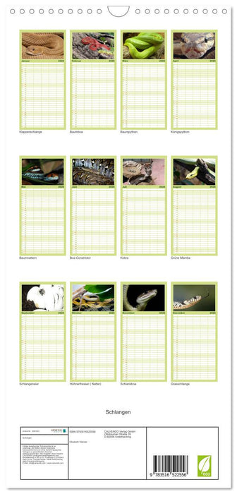 Schlangen (CALVENDO Familienplaner 2026)