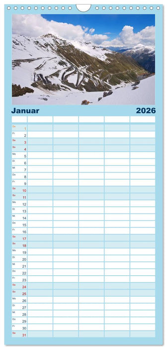 Vinschgau - Die Sonnenseite Südtirols (CALVENDO Familienplaner 2026)