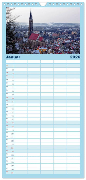 Landshut bei Tag und Nacht (CALVENDO Familienplaner 2026)