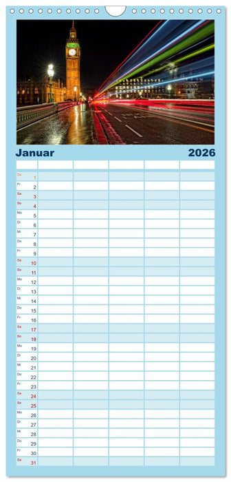 Die 12 meistbesuchten Städte in Europa (CALVENDO Familienplaner 2026)