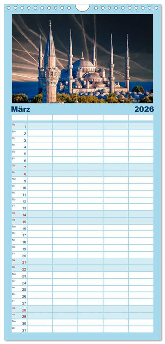 Die 12 meistbesuchten Städte in Europa (CALVENDO Familienplaner 2026)