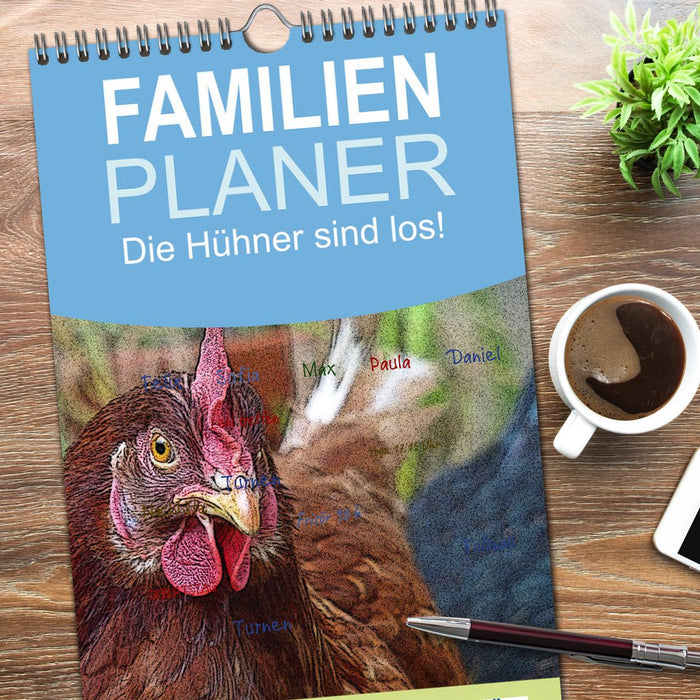 Die Hühner sind los! (CALVENDO Familienplaner 2026)