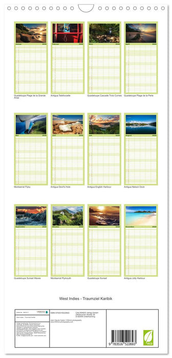 West Indies - Traumziel Karibik (CALVENDO Familienplaner 2026)
