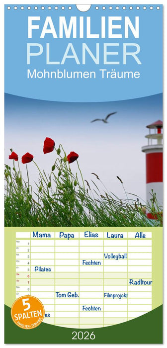 Mohnblumen Träume (CALVENDO Familienplaner 2026)