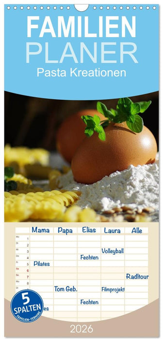 Pasta Kreationen (CALVENDO Familienplaner 2026)