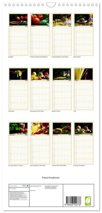 Pasta Kreationen (CALVENDO Familienplaner 2026)
