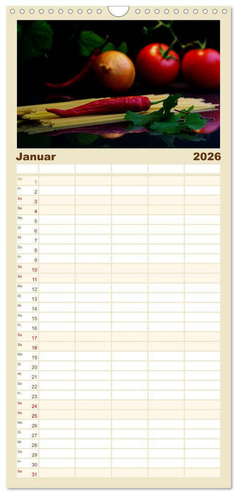 Pasta Kreationen (CALVENDO Familienplaner 2026)