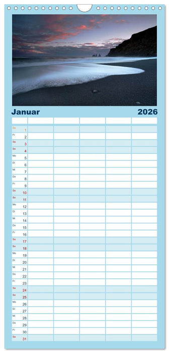 Island - Iceland (CALVENDO Familienplaner 2026)