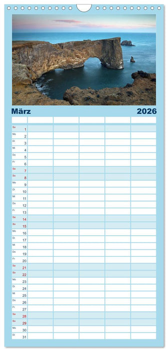 Island - Iceland (CALVENDO Familienplaner 2026)