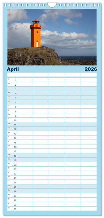 Island - Iceland (CALVENDO Familienplaner 2026)