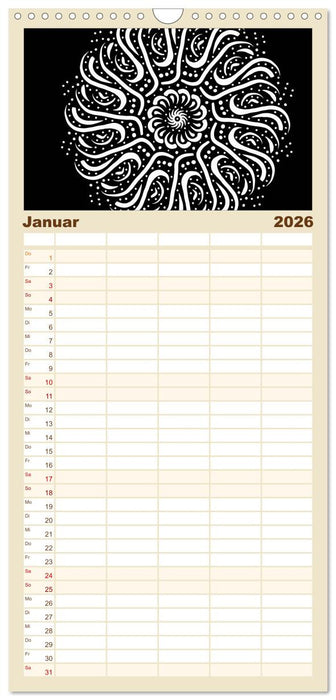 Entspannung und Ruhe durch Mandalas (CALVENDO Familienplaner 2026)