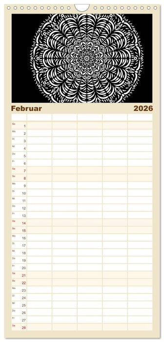 Entspannung und Ruhe durch Mandalas (CALVENDO Familienplaner 2026)