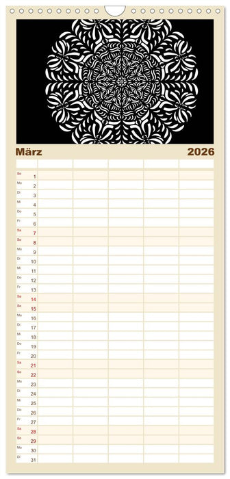 Entspannung und Ruhe durch Mandalas (CALVENDO Familienplaner 2026)