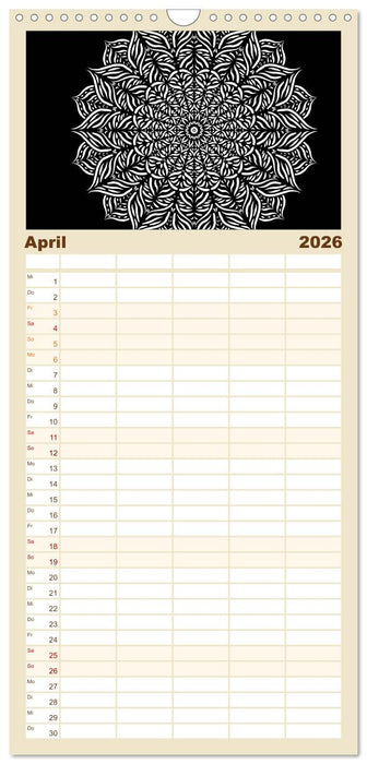 Entspannung und Ruhe durch Mandalas (CALVENDO Familienplaner 2026)