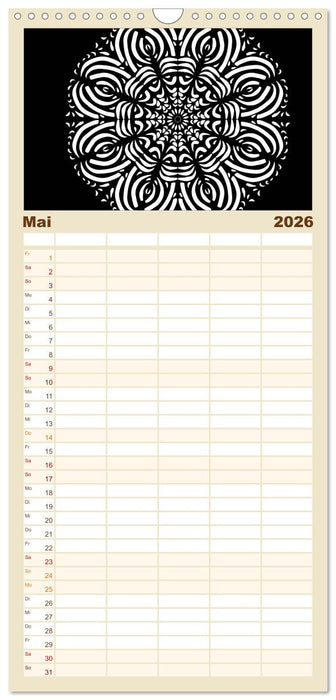 Entspannung und Ruhe durch Mandalas (CALVENDO Familienplaner 2026)