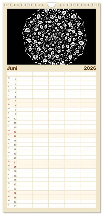 Entspannung und Ruhe durch Mandalas (CALVENDO Familienplaner 2026)