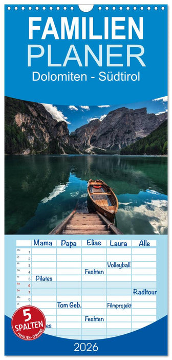 Dolomiten - Südtirol (CALVENDO Familienplaner 2026)