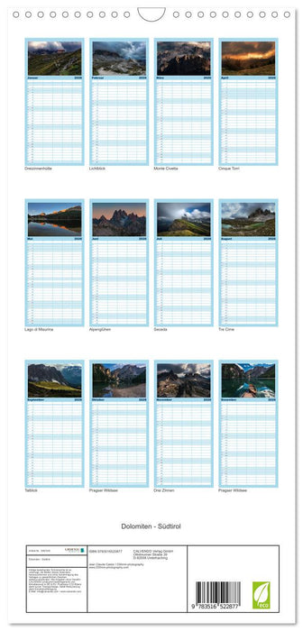 Dolomiten - Südtirol (CALVENDO Familienplaner 2026)