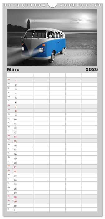 Oldtimer auf Reisen (CALVENDO Familienplaner 2026)