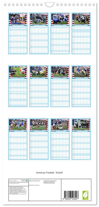 American Football - Kickoff (CALVENDO Familienplaner 2026)