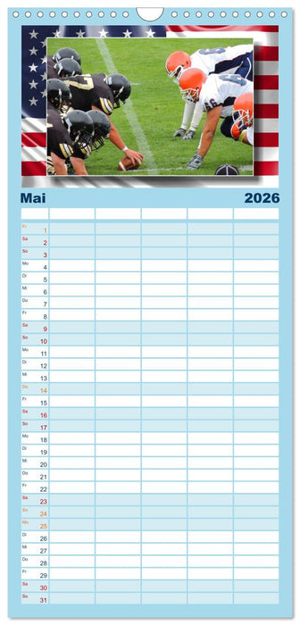 American Football - Kickoff (CALVENDO Familienplaner 2026)