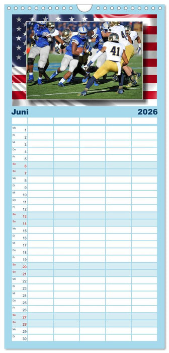 American Football - Kickoff (CALVENDO Familienplaner 2026)