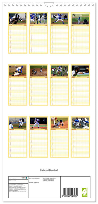 Kultsport Baseball (CALVENDO Familienplaner 2026)