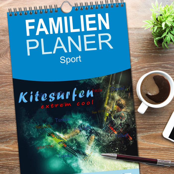 Kitesurfen extrem cool (CALVENDO Familienplaner 2026)