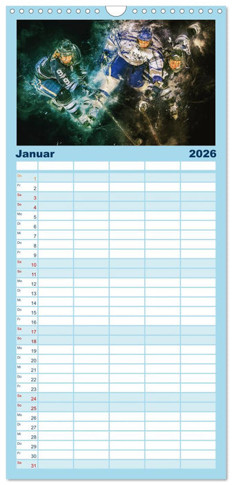 Eishockey - extrem cool (CALVENDO Familienplaner 2026)