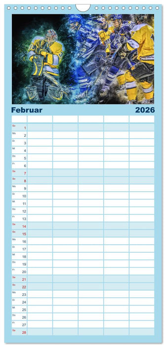 Eishockey - extrem cool (CALVENDO Familienplaner 2026)