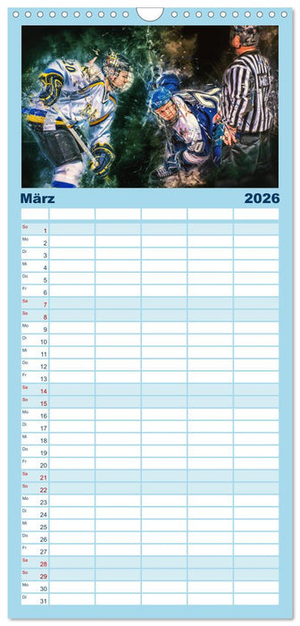 Eishockey - extrem cool (CALVENDO Familienplaner 2026)