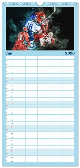 Eishockey - extrem cool (CALVENDO Familienplaner 2026)